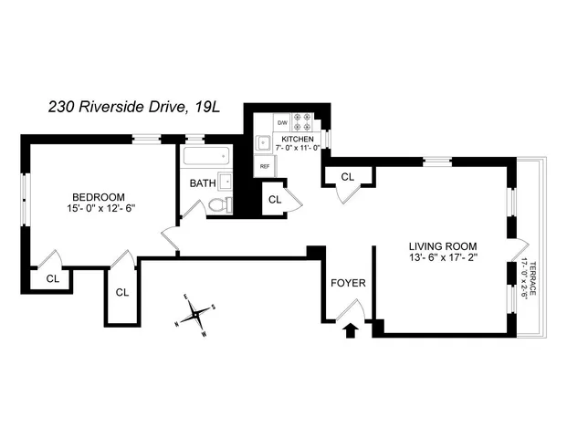 $1,250,000 | 230 Riverside Drive, Unit 19L | Upper West Side