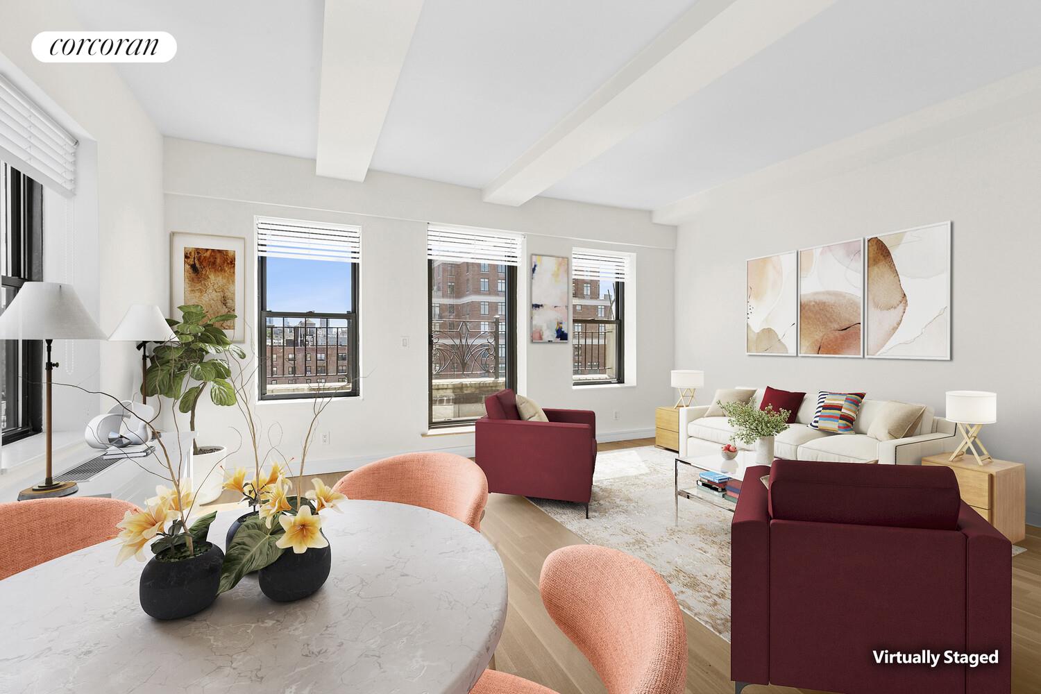 a living room with furniture and window