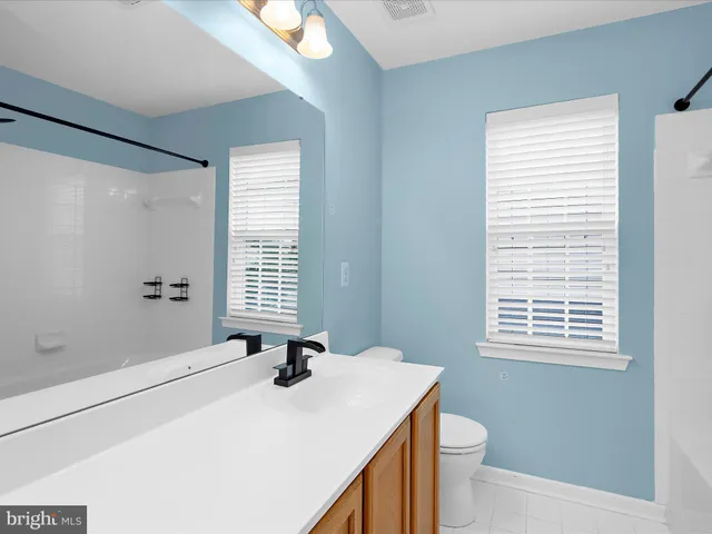 a bathroom with a sink a toilet a shower and a mirror