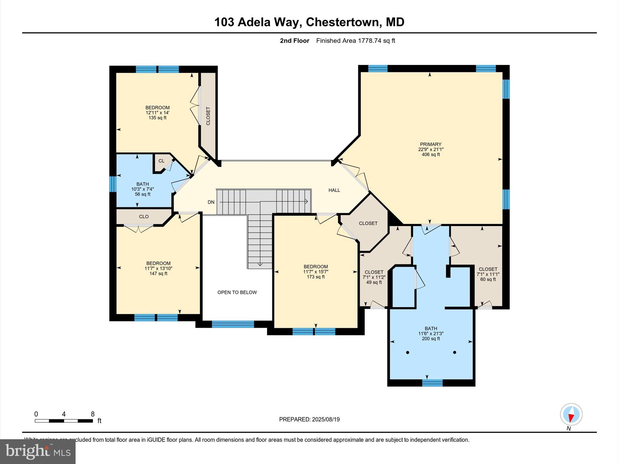103 Adela Way Chestertown, MD 21620 - Photo 49 of 90 Upper Level Room Dimensions