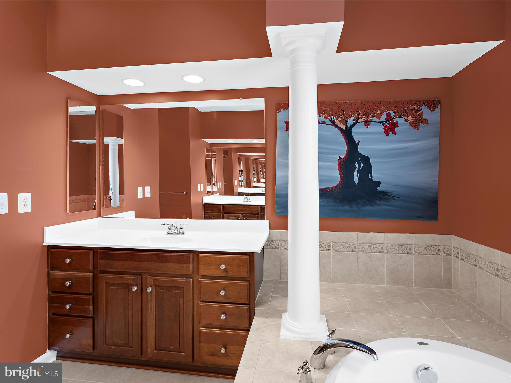 103 Adela Way Chestertown, MD 21620 - Photo 59 of 90 a bathroom with a granite countertop sink a mirror and shower