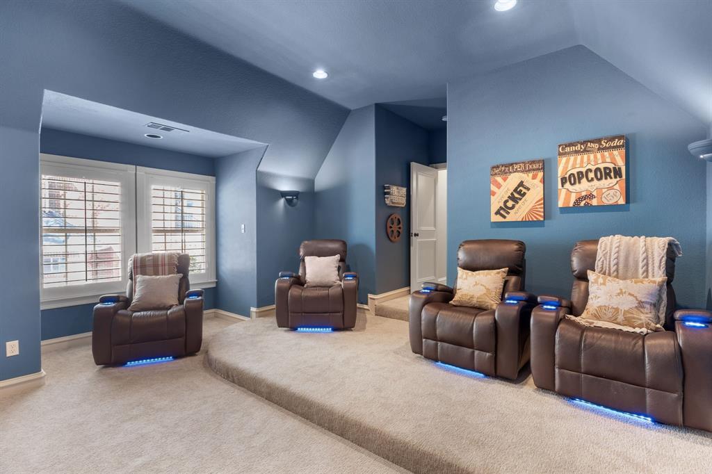 2404 Racheal Drive Heath, TX 75032 - Photo 28 of 40 A window with plantation shutters adds flexibility for lighting, and storage is abundant with a walk-in closet offering extensive shelving for games and DVD’s, along with a dedicated media closet to house media equipment.