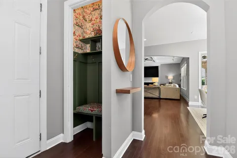 a view of a bedroom from a hallway