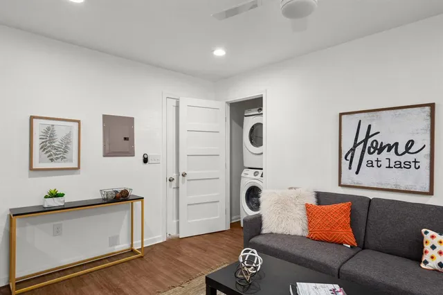 a living room with furniture