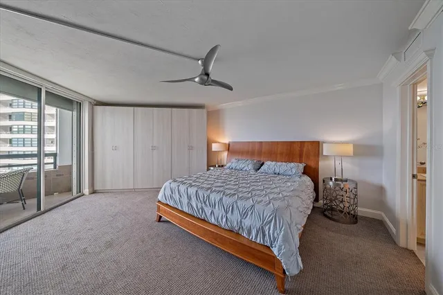 a view of a lake and mountain in the back