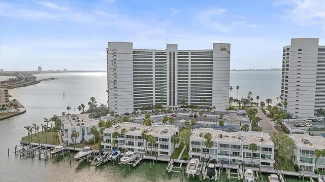 a view of a city with tall buildings