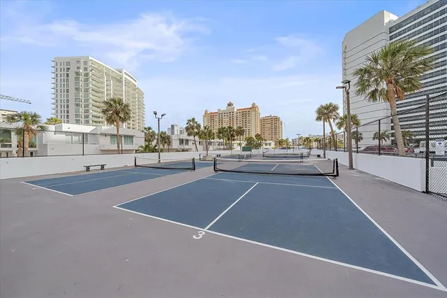 a view of a city with tall buildings