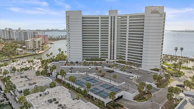 a view of a city with tall buildings