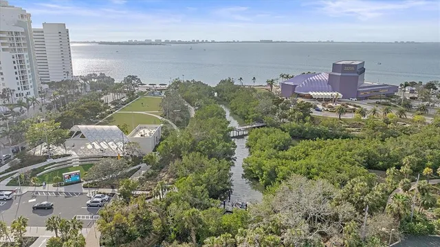an aerial view of a city