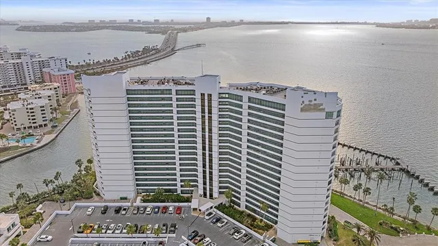 a view of a city with ocean