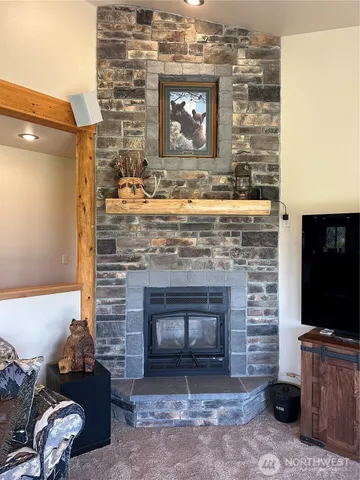 a room with fireplace