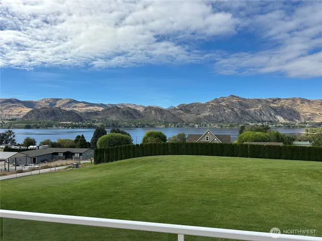 a view of an outdoor space with mountain view