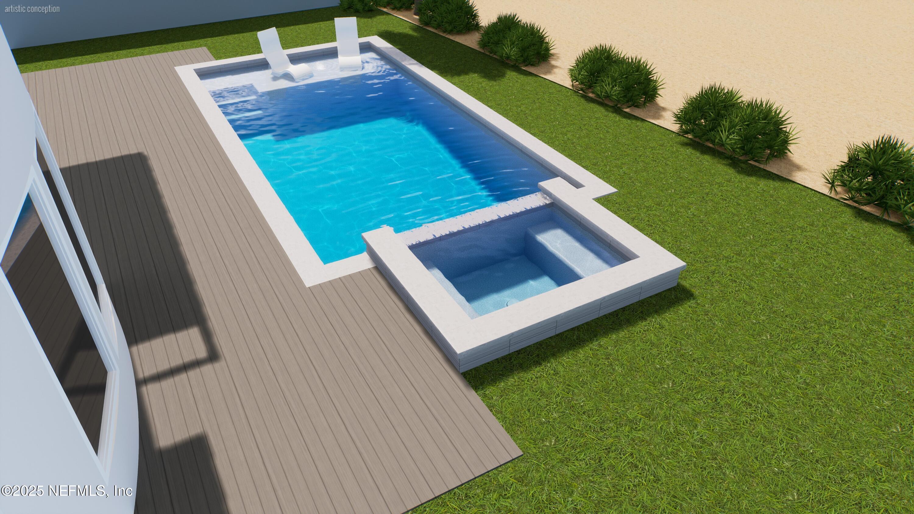 1509 Ocean Front Neptune Beach, FL 32266 - Photo 62 of 93 Pool Rendering