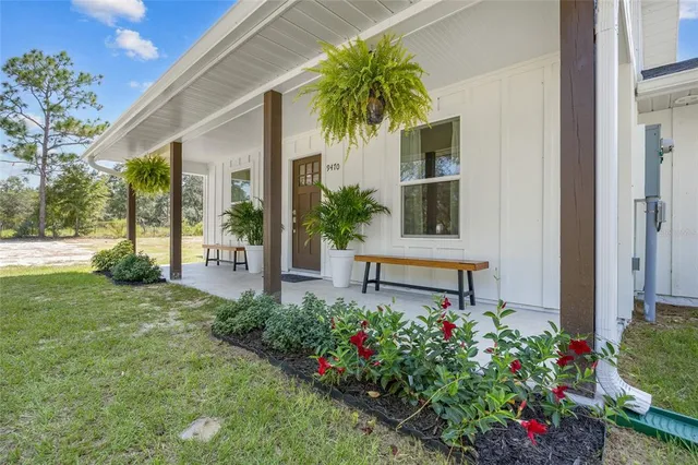 a house view with a garden space