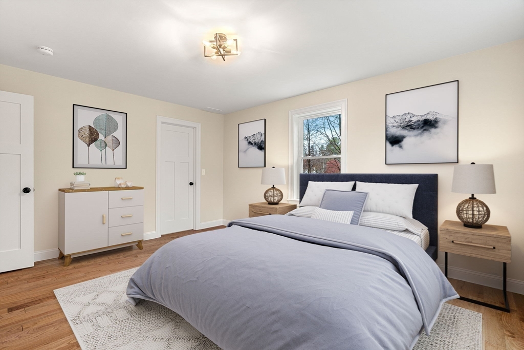 40 Boston Road Andover, MA 01810 - Photo 21 of 42 a spacious bedroom with a bed and a painting on the wall