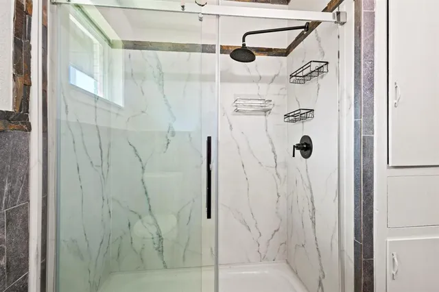 a bathroom with a shower