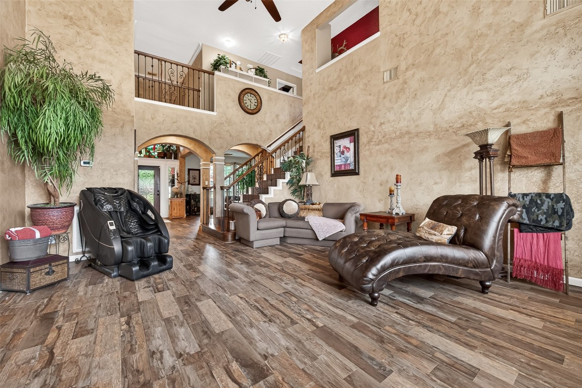3506 Hunstanton Court Katy, TX 77450 - Photo 14 of 50 a living room with furniture and wooden floor
