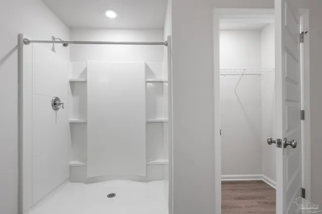 a bathroom with a shower