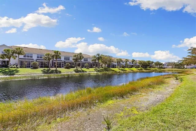 a view of a lake with houses
