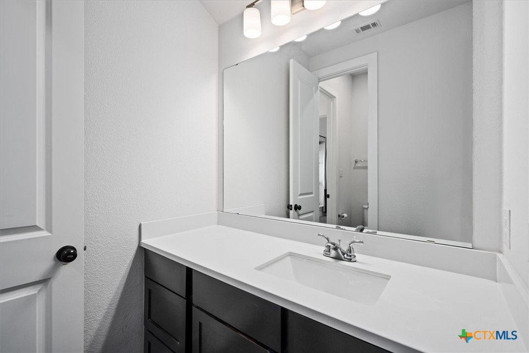 412 Pin Cherry Pass San Marcos, TX 78666 - Photo 30 of 47 a bathroom with a sink and a mirror