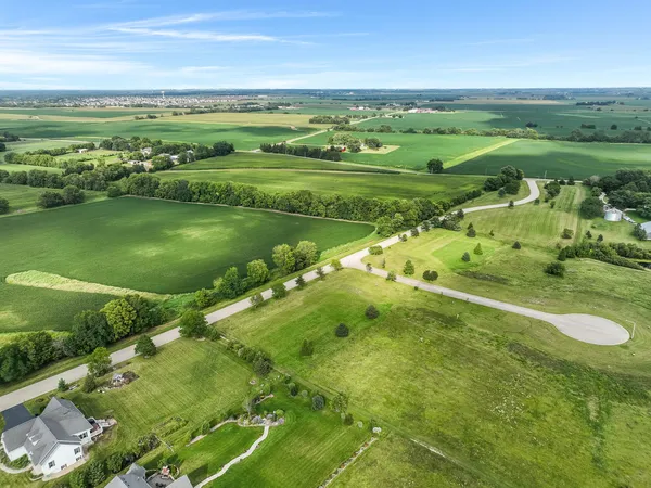 a view of a lake with a houses