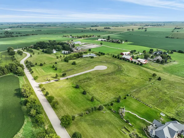 a view of a green field with lots of green space