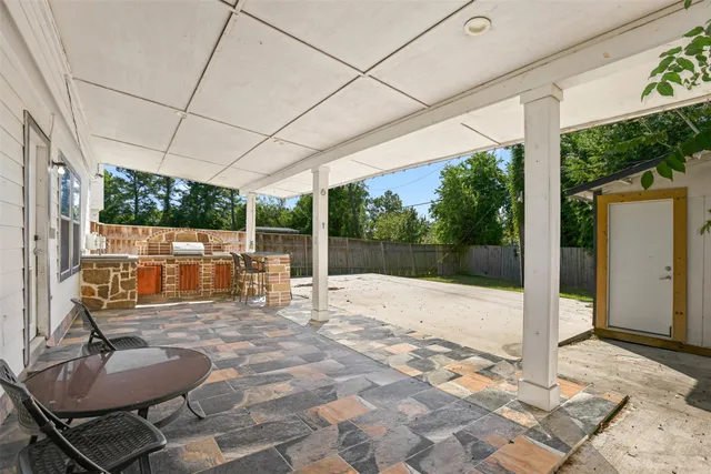 a view of an outdoor sitting area