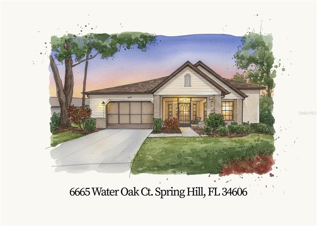 6665 Water Oak Court Spring Hill, FL 34606 - Photo 48 of 64 a view of a house with a yard and potted plants