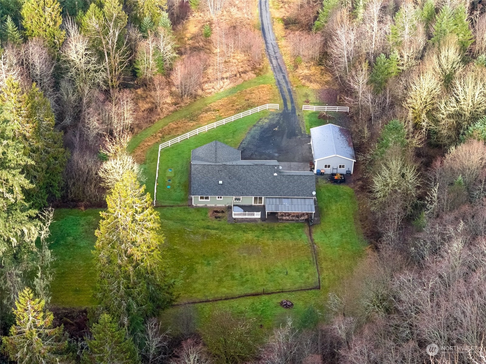 688 Evans Road Toledo, WA 98591 - Photo 33 of 40 a aerial view of a house with a yard