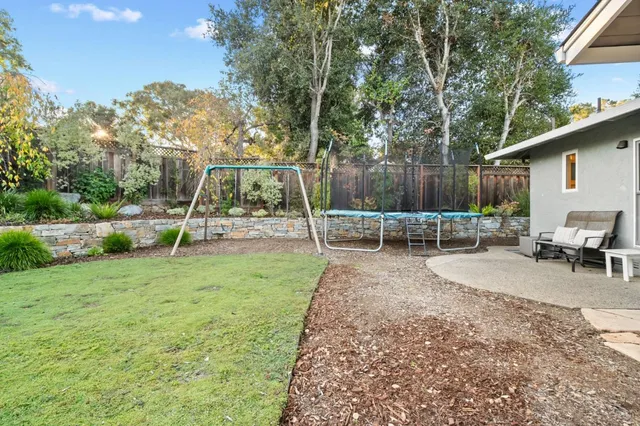 a view of a park with slide