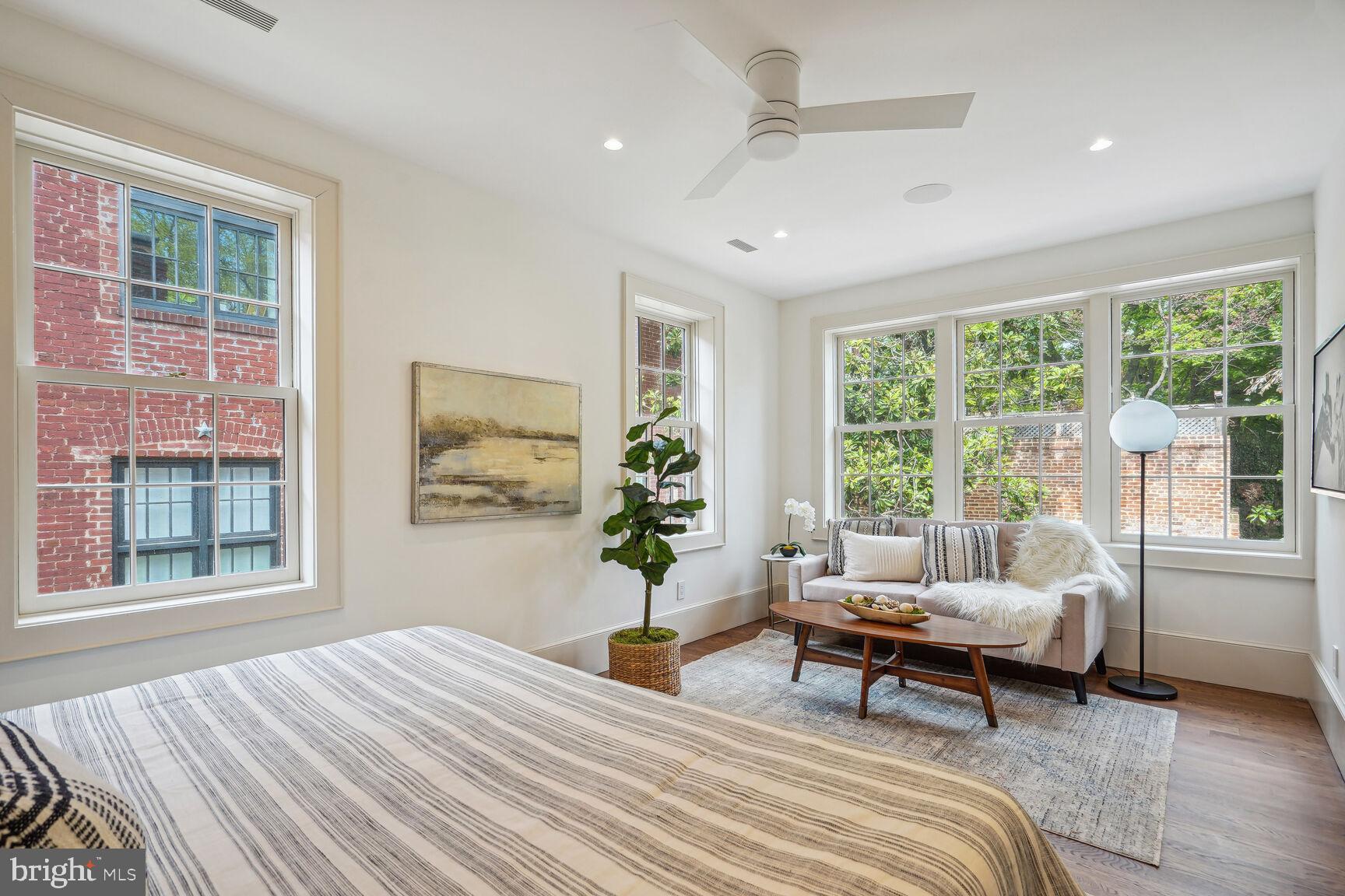 1306 27th Street Northwest Washington, DC 20007 - Photo 15 of 36 Primary BR with seating area and outstanding view