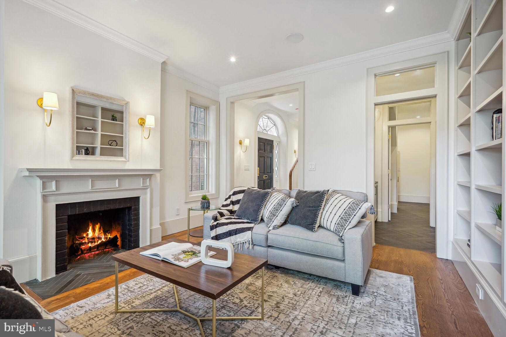 1306 27th Street Northwest Washington, DC 20007 - Photo 5 of 36 Living/family room with wood-burning fireplace