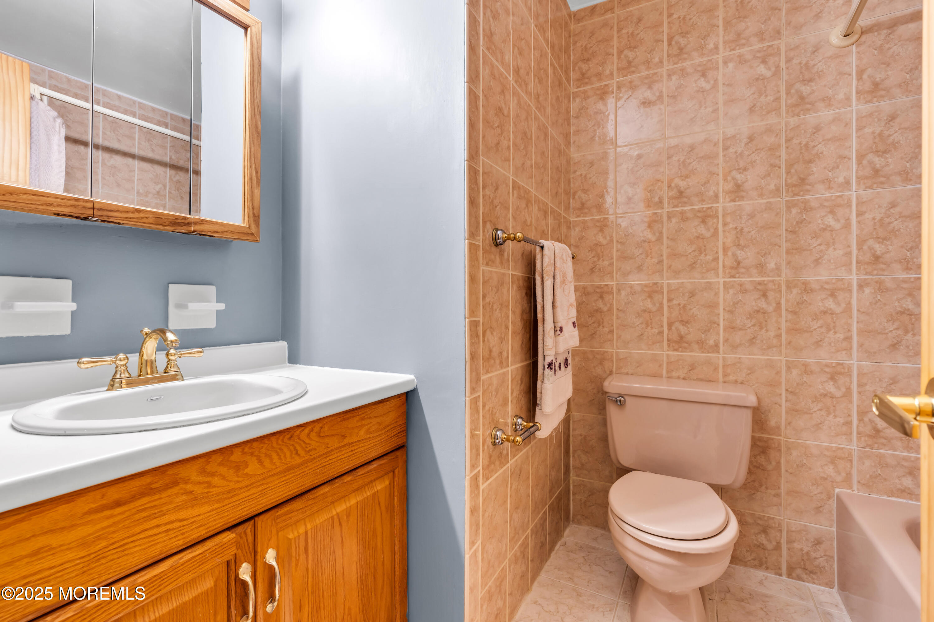 4 Evergreen Place Howell, NJ 07731 - Photo 20 of 27 a bathroom with a sink a toilet and a mirror