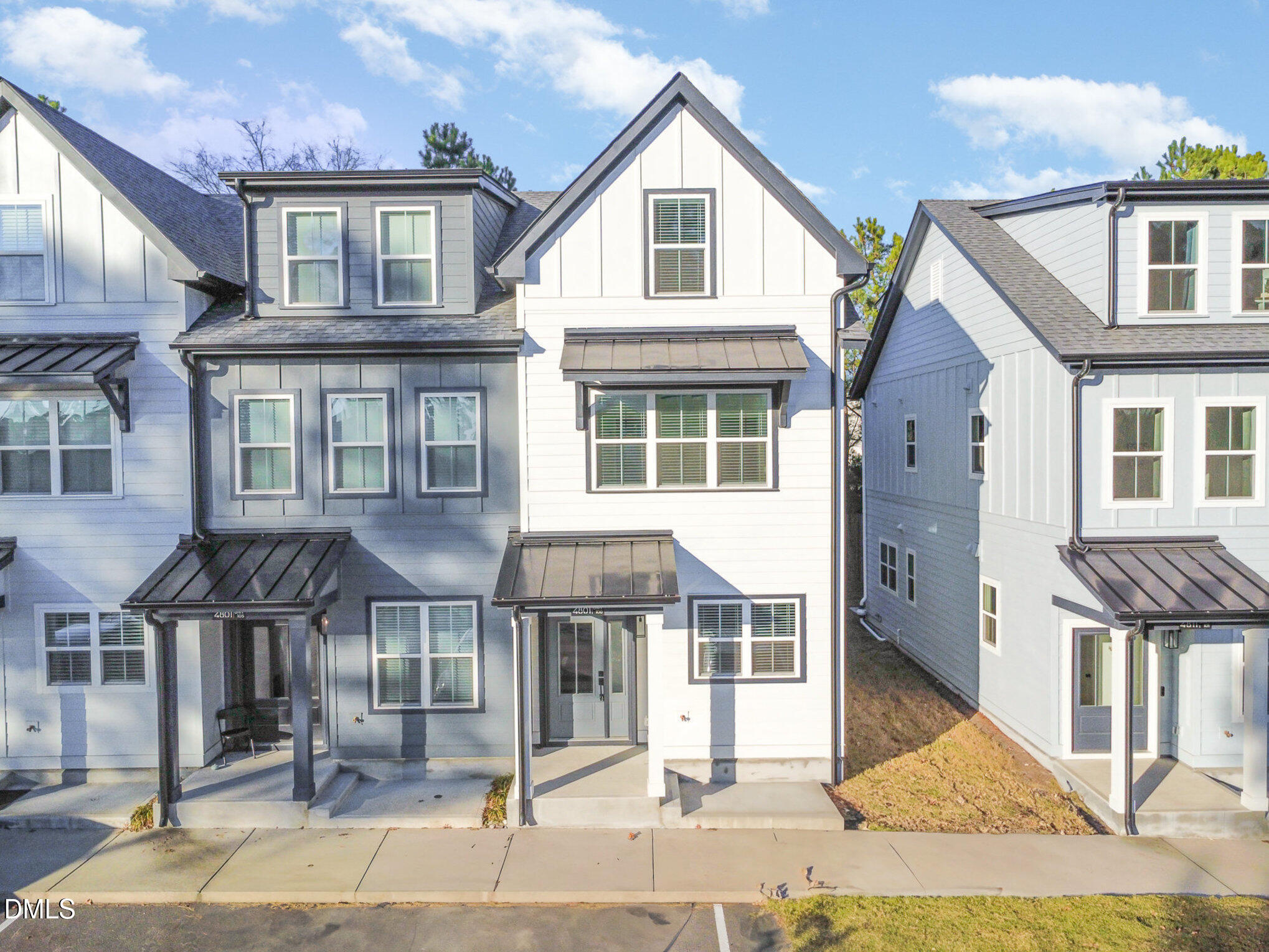 a view of a large white building
