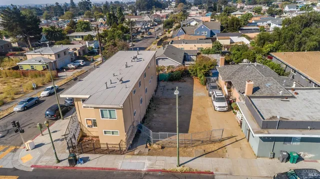 a view of a city from a balcony
