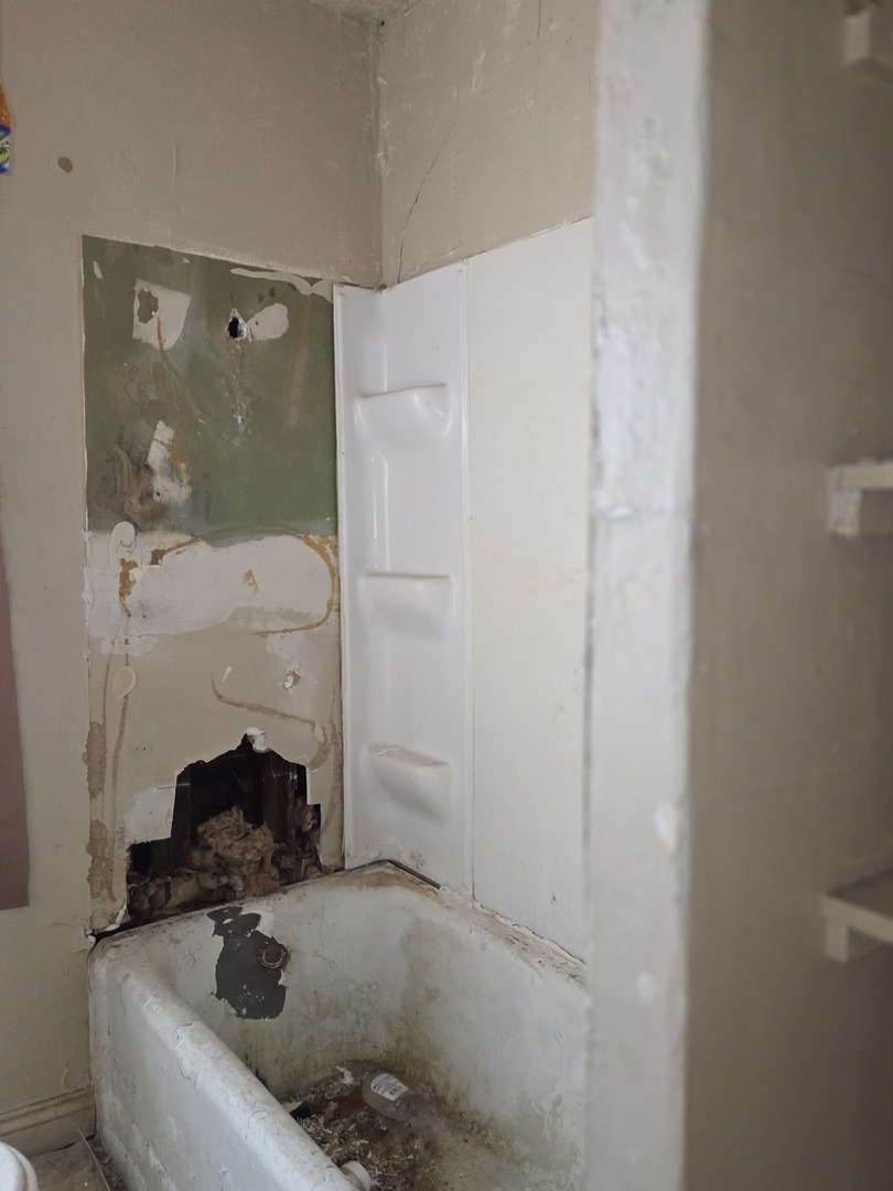 8847 South Burley Avenue Chicago, IL 60617 - Photo 22 of 29 a bathroom with a granite countertop sink and a mirror
