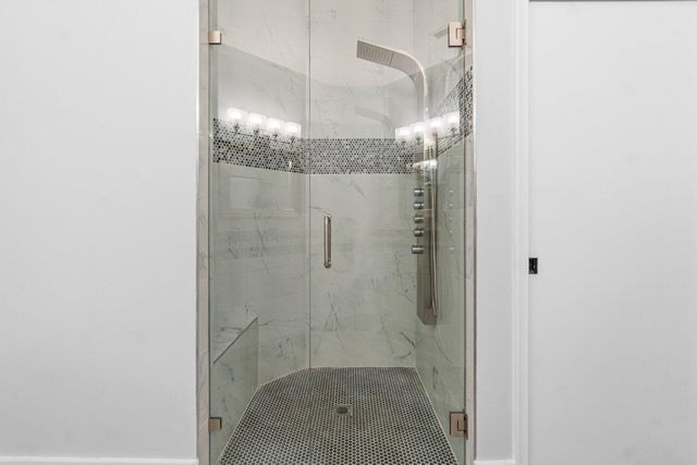 a bathroom with a shower