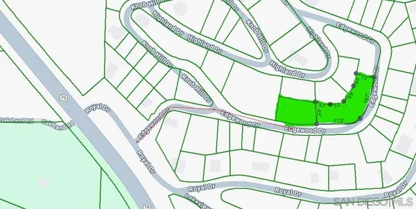an aerial view of houses covered in trees