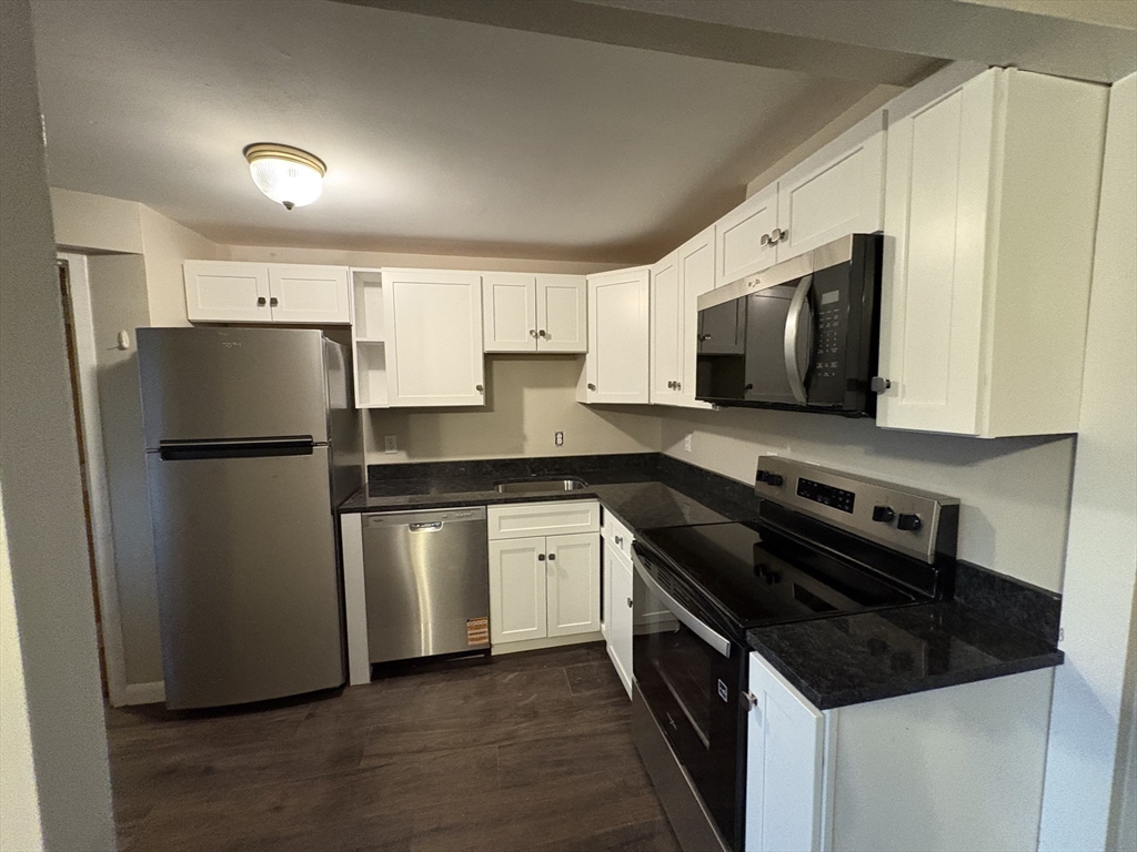 79 Wyman Street, Unit D Newton, MA 02468 - Photo 9 of 12 a kitchen with a refrigerator sink and microwave