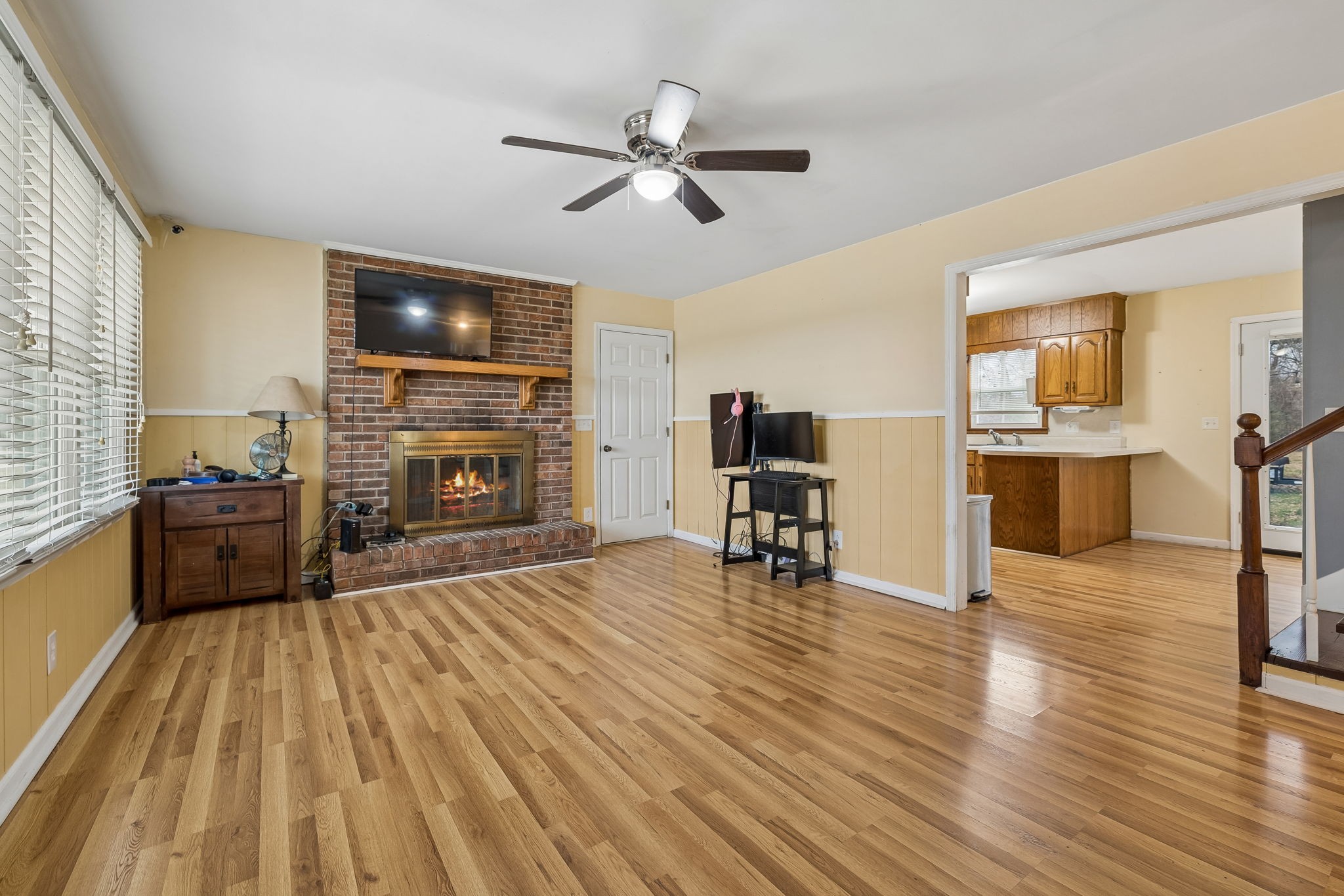 3669 Bluff Springs Road McMinnville, TN 37110 - Photo 6 of 51 a living room with furniture and a fireplace