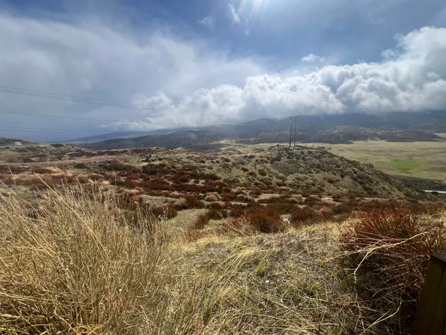 a view of city and mountain