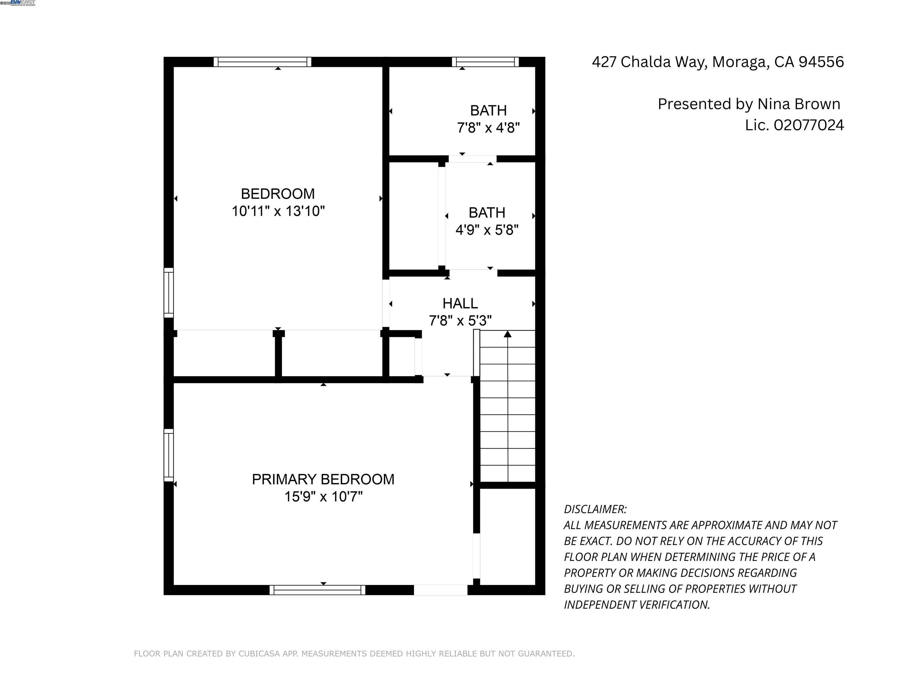 427 Chalda Way Moraga, CA 94556 - Photo 28 of 28 Upstairs Floorplan for 427 Chalda Way
