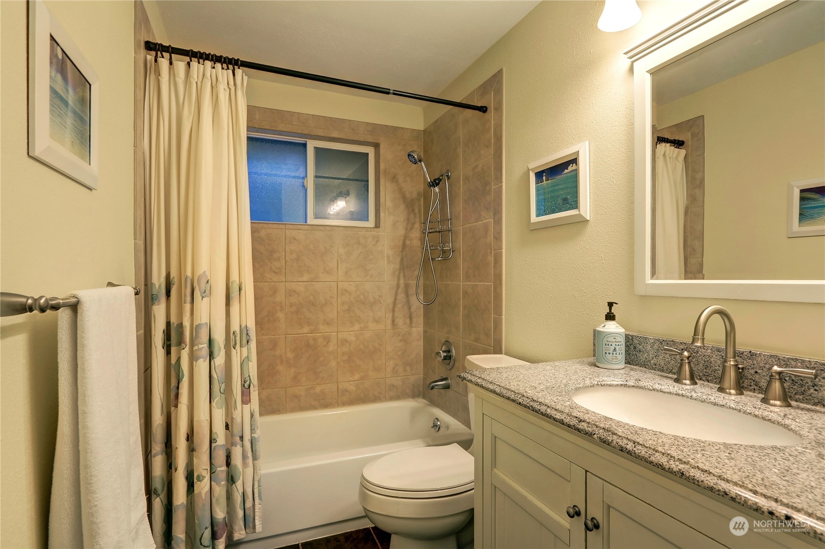 120 219th Place Southwest Bothell, WA 98021 - Photo 15 of 20 a bathroom with a granite countertop sink a toilet and shower