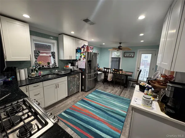 a kitchen with lots of counter top space