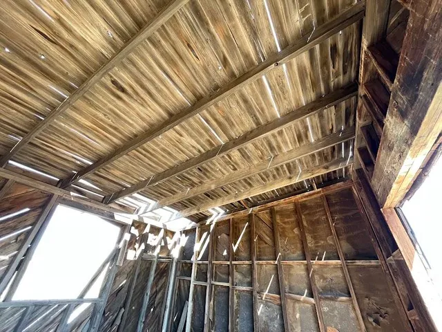 a view of staircase with large window