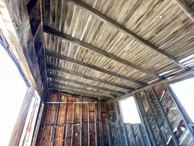 a view of a backyard with pathway