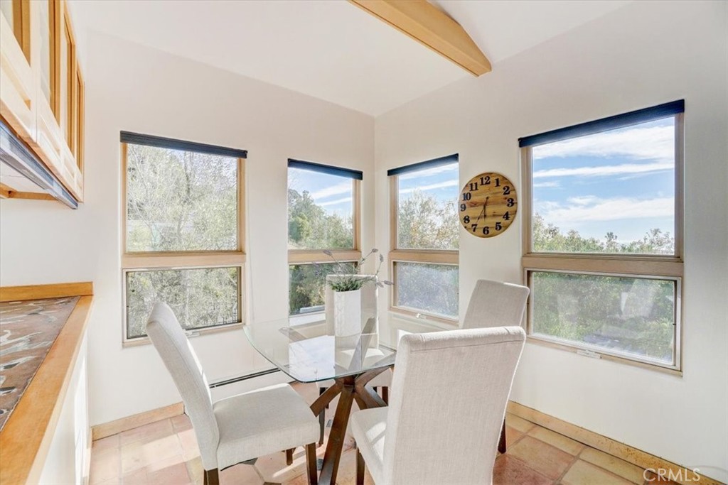 95 Hiller Drive Oakland, CA 94618 - Photo 17 of 58 a view of a dining room with furniture and a large window