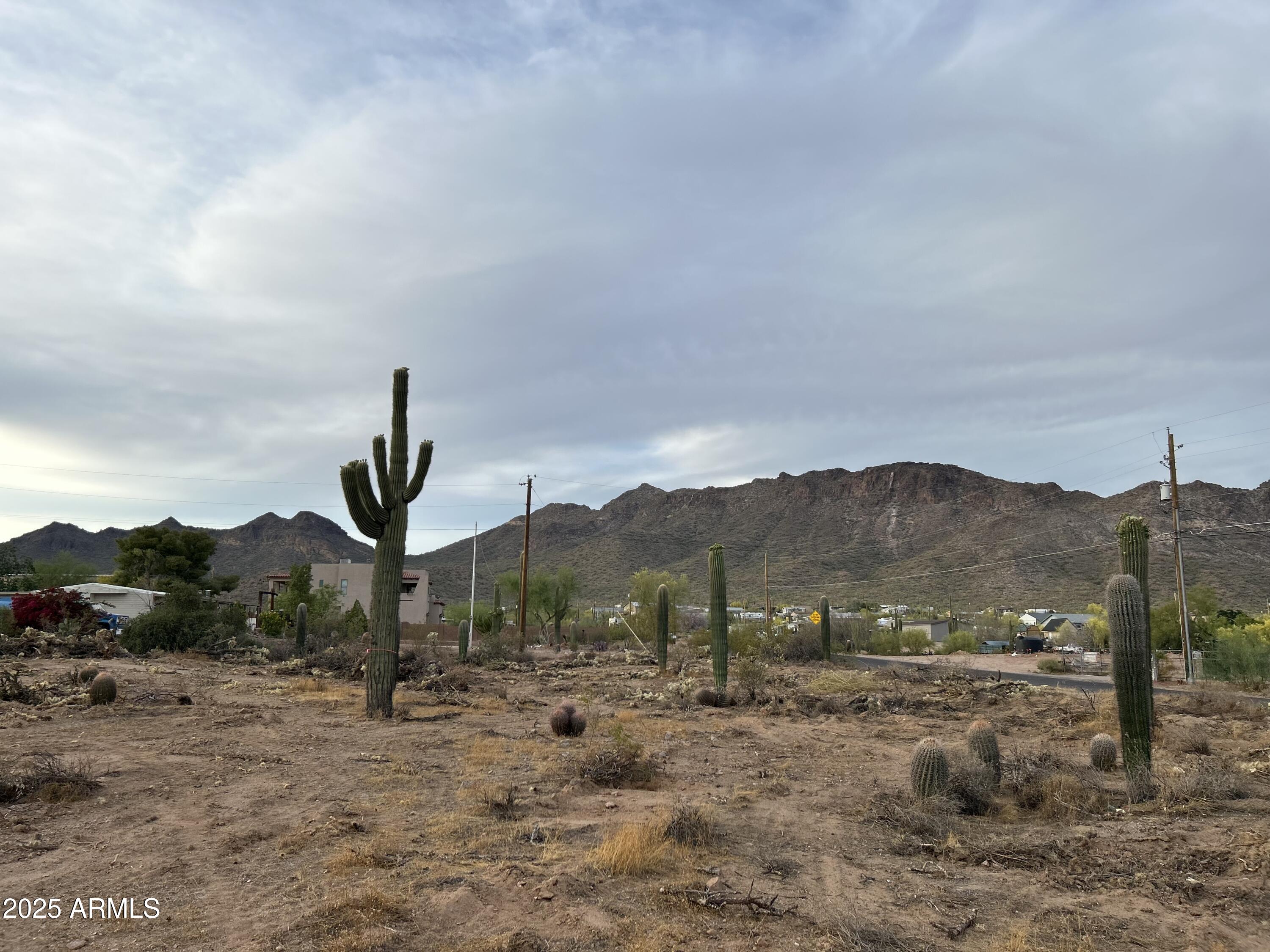 0 North Delaware Drive Apache Junction, AZ 85120 - Photo 3 of 18 a front view of a house with a yard and mountain view