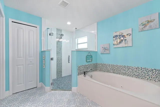 a bathroom with a shower
