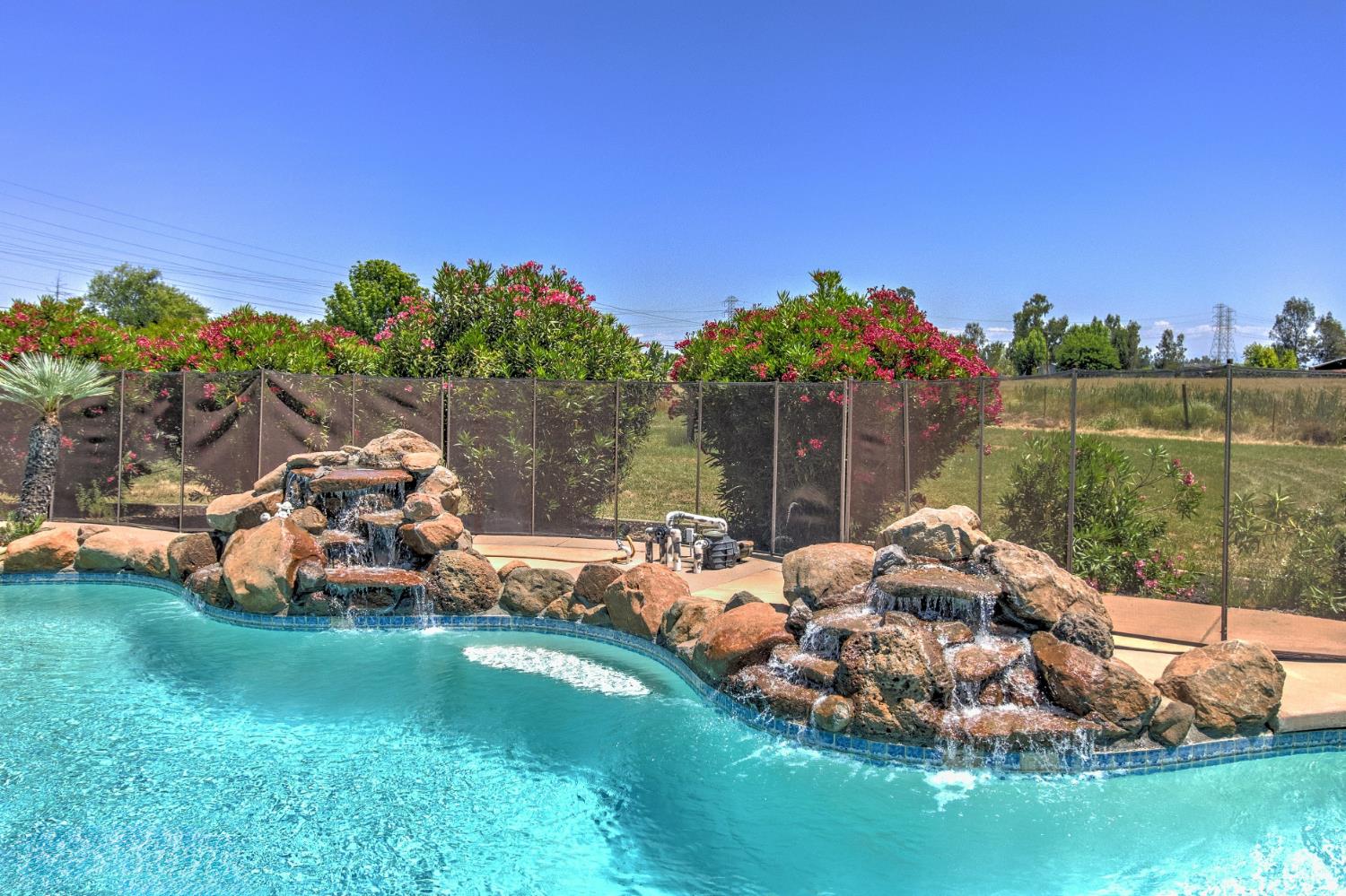 12390 Hobday Road Wilton, CA 95693 - Photo 51 of 92 a backyard of a house with table and chairs potted plants and large tree